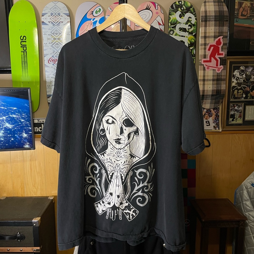 Vintage fatal clothing men’s size XXL prayer half skull face
